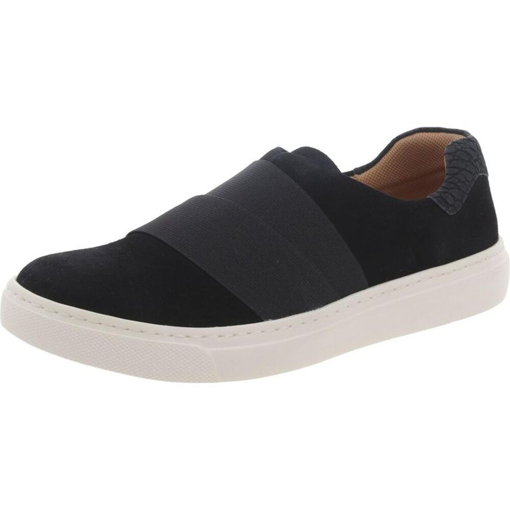 Comfortiva Womens Black Leather Slip On Flat Loafers Shoes New